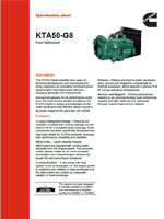 کاتالوگ دیز ل ژنراتور کامینز KT A50-G8